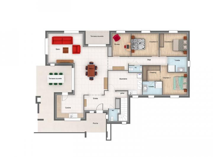 Plan n°2 de Maison AP 3CH 111 Zinc