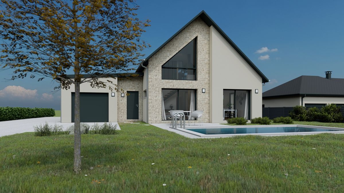 Visualisation 3D - Maison AP 3CH 120 - Ardoise