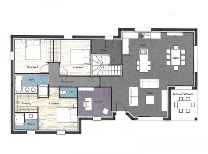 Plan Maison AP SS 3CH 116 Ardoise