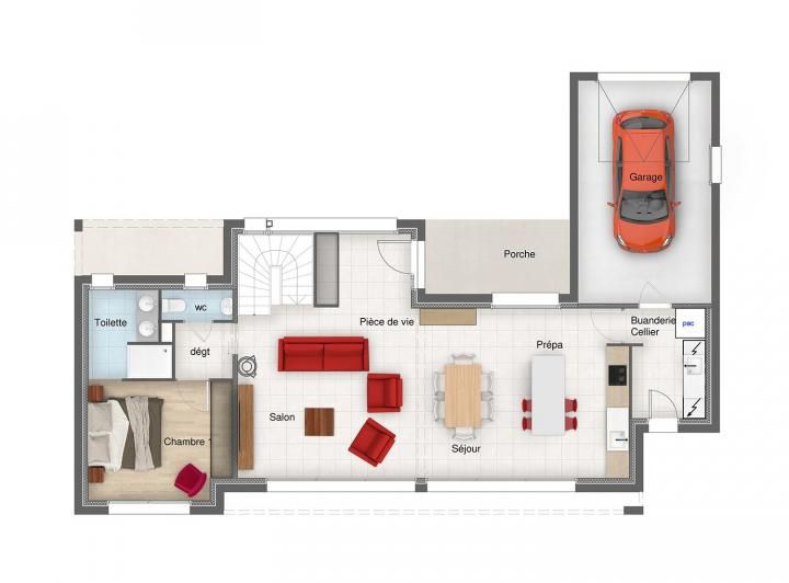 Plan de Maison AP 3CH 134 Bac acier