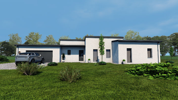 Visualisation 3D - Maison AP 4CH 120 - Ardoise